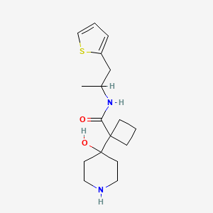 1-(4-hydroxypiperidin-4-yl)-N-(1-thiophen-2-ylpropan-2-yl)cyclobutane-1-carboxamide