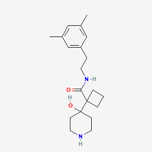 N-[2-(3,5-dimethylphenyl)ethyl]-1-(4-hydroxypiperidin-4-yl)cyclobutane-1-carboxamide