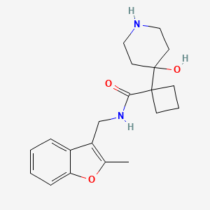 1-(4-hydroxypiperidin-4-yl)-N-[(2-methyl-1-benzofuran-3-yl)methyl]cyclobutane-1-carboxamide