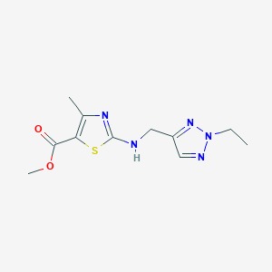 molecular formula C11H15N5O2S B7309770 Methyl 2-[(2-ethyltriazol-4-yl)methylamino]-4-methyl-1,3-thiazole-5-carboxylate 