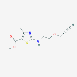 molecular formula C11H14N2O3S B7309778 Methyl 4-methyl-2-(2-prop-2-ynoxyethylamino)-1,3-thiazole-5-carboxylate 