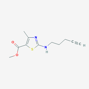 molecular formula C11H14N2O2S B7309786 Methyl 4-methyl-2-(pent-4-ynylamino)-1,3-thiazole-5-carboxylate 