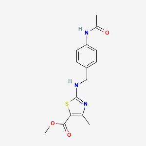 molecular formula C15H17N3O3S B7309799 Methyl 2-[(4-acetamidophenyl)methylamino]-4-methyl-1,3-thiazole-5-carboxylate 