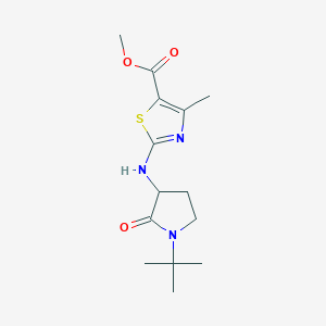 molecular formula C14H21N3O3S B7309815 Methyl 2-[(1-tert-butyl-2-oxopyrrolidin-3-yl)amino]-4-methyl-1,3-thiazole-5-carboxylate 