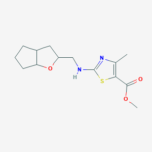 molecular formula C14H20N2O3S B7309818 methyl 2-(3,3a,4,5,6,6a-hexahydro-2H-cyclopenta[b]furan-2-ylmethylamino)-4-methyl-1,3-thiazole-5-carboxylate 