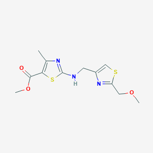 molecular formula C12H15N3O3S2 B7309821 Methyl 2-[[2-(methoxymethyl)-1,3-thiazol-4-yl]methylamino]-4-methyl-1,3-thiazole-5-carboxylate 