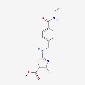 molecular formula C16H19N3O3S B7309829 Methyl 2-[[4-(ethylcarbamoyl)phenyl]methylamino]-4-methyl-1,3-thiazole-5-carboxylate 