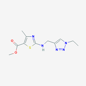 molecular formula C11H15N5O2S B7309837 Methyl 2-[(1-ethyltriazol-4-yl)methylamino]-4-methyl-1,3-thiazole-5-carboxylate 