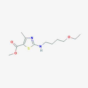 molecular formula C12H20N2O3S B7309839 Methyl 2-(4-ethoxybutylamino)-4-methyl-1,3-thiazole-5-carboxylate 