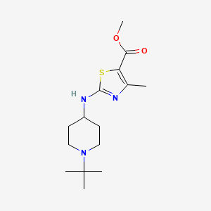 molecular formula C15H25N3O2S B7309888 Methyl 2-[(1-tert-butylpiperidin-4-yl)amino]-4-methyl-1,3-thiazole-5-carboxylate 