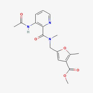 molecular formula C17H19N3O5 B7310335 Methyl 5-[[(3-acetamidopyridine-2-carbonyl)-methylamino]methyl]-2-methylfuran-3-carboxylate 