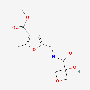 molecular formula C13H17NO6 B7310525 Methyl 5-[[(3-hydroxyoxetane-3-carbonyl)-methylamino]methyl]-2-methylfuran-3-carboxylate 