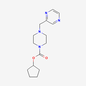 molecular formula C15H22N4O2 B7310700 Cyclopentyl 4-(pyrazin-2-ylmethyl)piperazine-1-carboxylate 