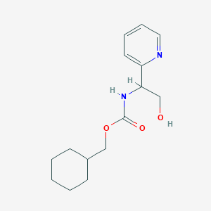 molecular formula C15H22N2O3 B7310828 cyclohexylmethyl N-(2-hydroxy-1-pyridin-2-ylethyl)carbamate 