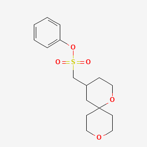 molecular formula C16H22O5S B7310887 Phenyl 1,9-dioxaspiro[5.5]undecan-4-ylmethanesulfonate 