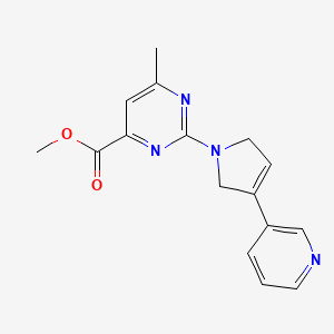 molecular formula C16H16N4O2 B7311027 Methyl 6-methyl-2-(3-pyridin-3-yl-2,5-dihydropyrrol-1-yl)pyrimidine-4-carboxylate 