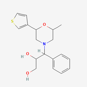 3-(2-Methyl-6-thiophen-3-ylmorpholin-4-yl)-3-phenylpropane-1,2-diol