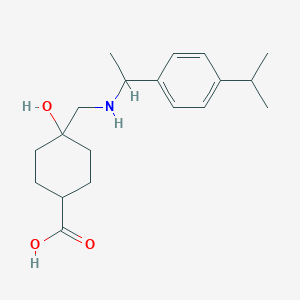 4-Hydroxy-4-[[1-(4-propan-2-ylphenyl)ethylamino]methyl]cyclohexane-1-carboxylic acid