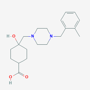 4-Hydroxy-4-[[4-[(2-methylphenyl)methyl]piperazin-1-yl]methyl]cyclohexane-1-carboxylic acid