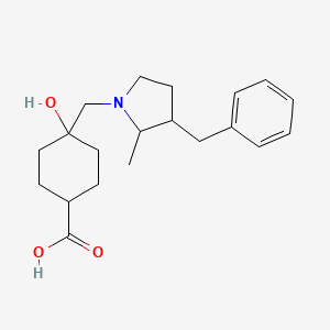 4-[(3-Benzyl-2-methylpyrrolidin-1-yl)methyl]-4-hydroxycyclohexane-1-carboxylic acid