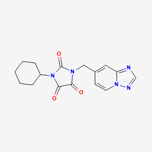 1-Cyclohexyl-3-([1,2,4]triazolo[1,5-a]pyridin-7-ylmethyl)imidazolidine-2,4,5-trione