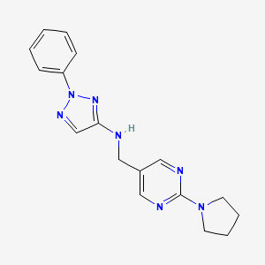 2-phenyl-N-[(2-pyrrolidin-1-ylpyrimidin-5-yl)methyl]triazol-4-amine