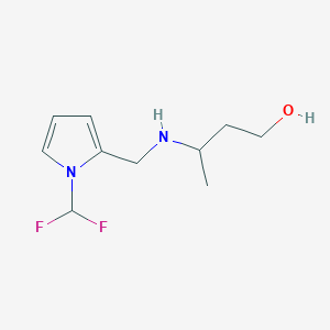 3-[[1-(Difluoromethyl)pyrrol-2-yl]methylamino]butan-1-ol