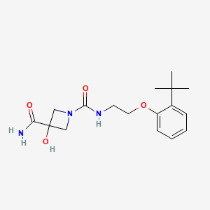 1-N-[2-(2-tert-butylphenoxy)ethyl]-3-hydroxyazetidine-1,3-dicarboxamide