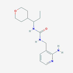 1-[(2-Aminopyridin-3-yl)methyl]-3-[1-(oxan-4-yl)propyl]urea