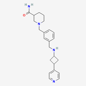 1-[[3-[[(3-Pyridin-4-ylcyclobutyl)amino]methyl]phenyl]methyl]piperidine-3-carboxamide