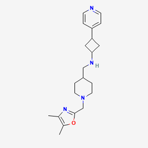 N-[[1-[(4,5-dimethyl-1,3-oxazol-2-yl)methyl]piperidin-4-yl]methyl]-3-pyridin-4-ylcyclobutan-1-amine