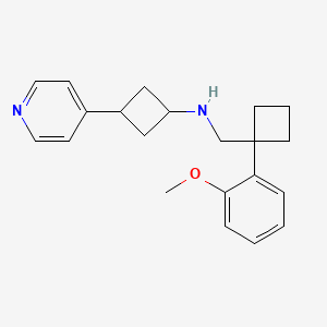 N-[[1-(2-methoxyphenyl)cyclobutyl]methyl]-3-pyridin-4-ylcyclobutan-1-amine