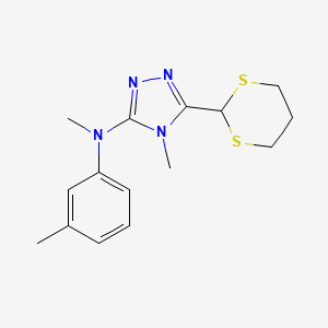 5-(1,3-dithian-2-yl)-N,4-dimethyl-N-(3-methylphenyl)-1,2,4-triazol-3-amine