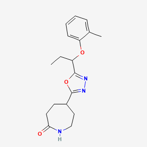 5-[5-[1-(2-Methylphenoxy)propyl]-1,3,4-oxadiazol-2-yl]azepan-2-one