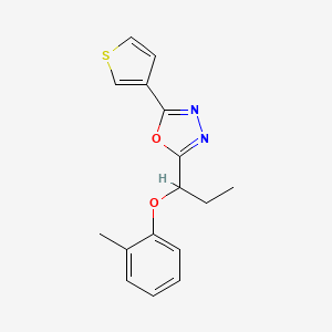 2-[1-(2-Methylphenoxy)propyl]-5-thiophen-3-yl-1,3,4-oxadiazole