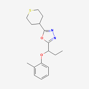 2-[1-(2-Methylphenoxy)propyl]-5-(thian-4-yl)-1,3,4-oxadiazole