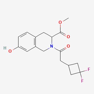 methyl 2-[2-(3,3-difluorocyclobutyl)acetyl]-7-hydroxy-3,4-dihydro-1H-isoquinoline-3-carboxylate