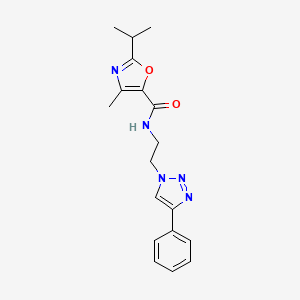 4-methyl-N-[2-(4-phenyltriazol-1-yl)ethyl]-2-propan-2-yl-1,3-oxazole-5-carboxamide