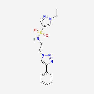 1-ethyl-N-[2-(4-phenyltriazol-1-yl)ethyl]pyrazole-4-sulfonamide