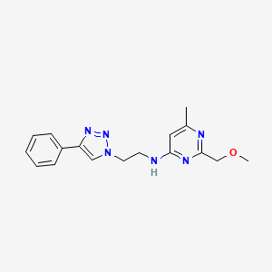 2-(methoxymethyl)-6-methyl-N-[2-(4-phenyltriazol-1-yl)ethyl]pyrimidin-4-amine