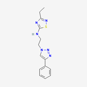 3-ethyl-N-[2-(4-phenyltriazol-1-yl)ethyl]-1,2,4-thiadiazol-5-amine