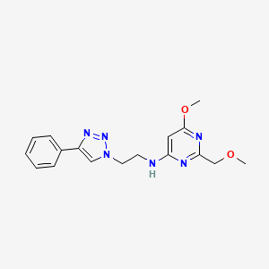 6-methoxy-2-(methoxymethyl)-N-[2-(4-phenyltriazol-1-yl)ethyl]pyrimidin-4-amine