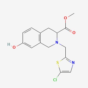 methyl 2-[(5-chloro-1,3-thiazol-2-yl)methyl]-7-hydroxy-3,4-dihydro-1H-isoquinoline-3-carboxylate