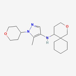 5-methyl-1-(oxan-4-yl)-N-(2-oxaspiro[5.5]undecan-5-yl)pyrazol-4-amine