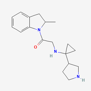 1-(2-Methyl-2,3-dihydroindol-1-yl)-2-[(1-pyrrolidin-3-ylcyclopropyl)amino]ethanone