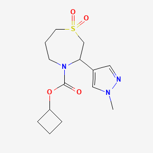 Cyclobutyl 3-(1-methylpyrazol-4-yl)-1,1-dioxo-1,4-thiazepane-4-carboxylate