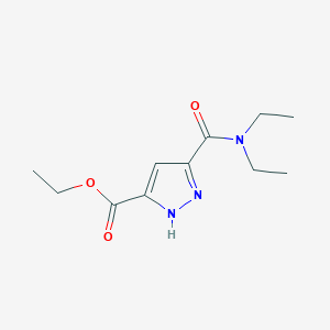 molecular formula C11H17N3O3 B7312858 ethyl 3-(diethylcarbamoyl)-1H-pyrazole-5-carboxylate 