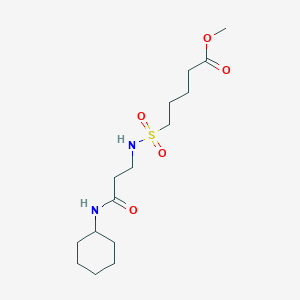 molecular formula C15H28N2O5S B7313200 Methyl 5-[[3-(cyclohexylamino)-3-oxopropyl]sulfamoyl]pentanoate 