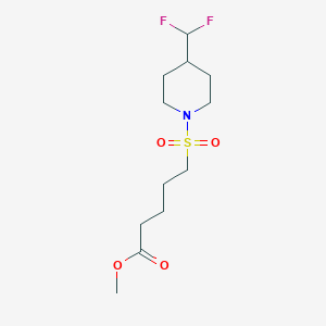 molecular formula C12H21F2NO4S B7313207 Methyl 5-[4-(difluoromethyl)piperidin-1-yl]sulfonylpentanoate 