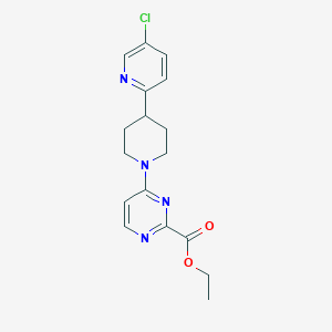 molecular formula C17H19ClN4O2 B7313449 Ethyl 4-[4-(5-chloropyridin-2-yl)piperidin-1-yl]pyrimidine-2-carboxylate 